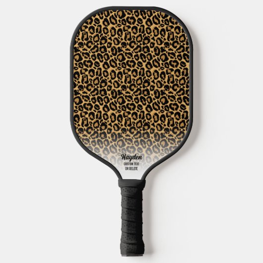 Cheetah Print Animal Pattern Persoonlijke tekst Pickleball Paddle (Voorkant)