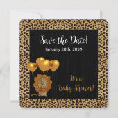 Cheetah Print Baby shower Save The Date (Voorkant)