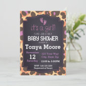 Cheetah Print Baby shower Uitnodiging (Staand voorkant)