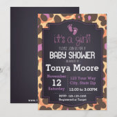 Cheetah Print Baby shower Uitnodiging (Voorkant / Achterkant)