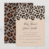 Cheetah Print Baby shower Uitnodiging (Voorkant / Achterkant)