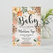 Cheetah Print Baby shower Uitnodiging Safari Baby (Staand voorkant)