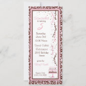 Cheetah Print & Birthday Cake Photo Template Kaart (Achterkant)