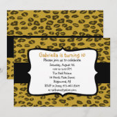 Cheetah Print Birthday Uitnodiging (Voorkant / Achterkant)