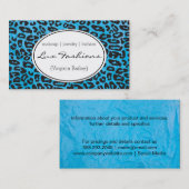 Cheetah Print (blauwe) Visitekaartje (Voorkant / Achterkant)