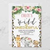 Cheetah Print Bloemen Eervolle Verjaardag Kaart (Voorkant)