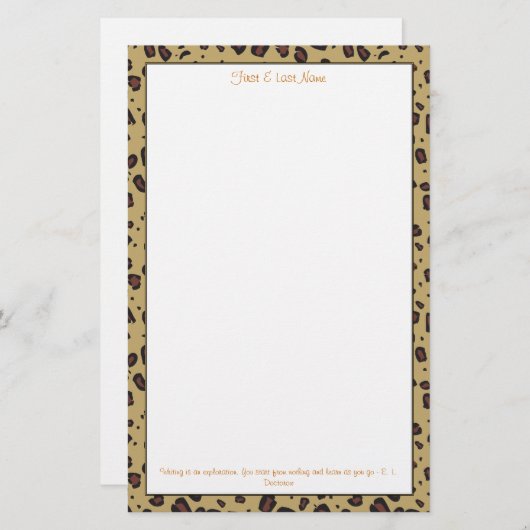 Cheetah Print Briefpapier (Voorkant / Achterkant)
