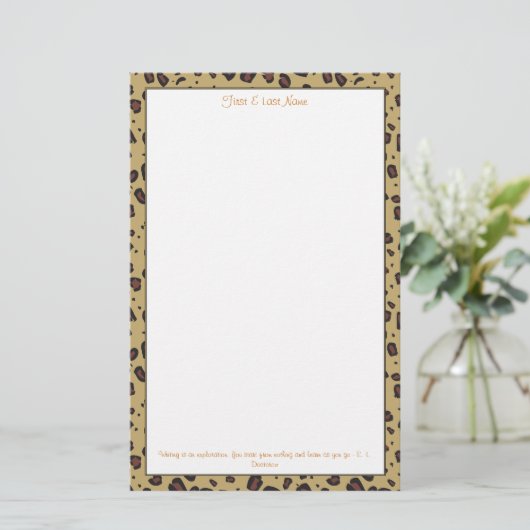 Cheetah Print Briefpapier (Staand voorkant)