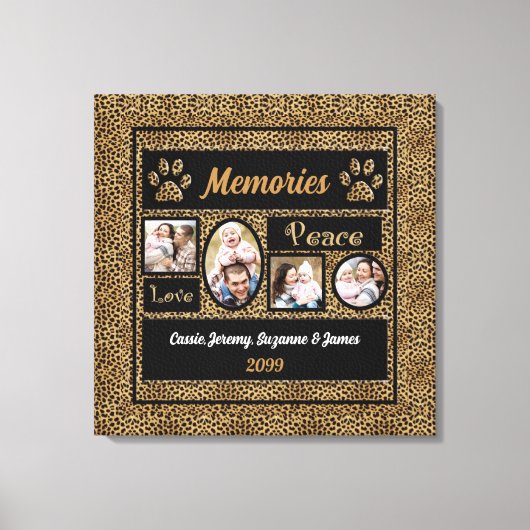 Cheetah Print Collage Memories 4 Foto's (Voorkant)