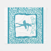 Cheetah Print Dance in Turquoise Blanket Fleece Deken (Voorkant (Horizontaal))