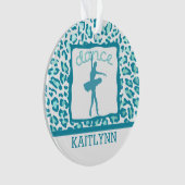 Cheetah Print Dance in Turquoise Ornament (voorkant)