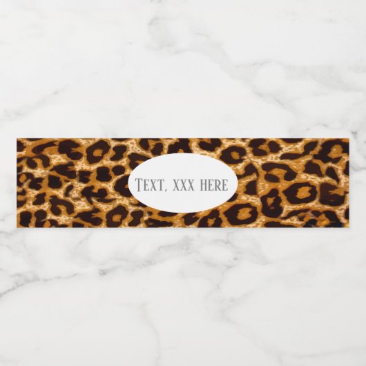 cheetah print, dierlijk drukwerk, luipaard, cheeta waterfles etiket (Enkel label)