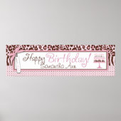 Cheetah Print en Cake Birthday Banner (Voorkant)