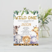 Cheetah Print Foliage Wild One Safari 1e Verjaarda Kaart (Staand voorkant)