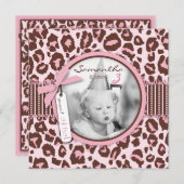 Cheetah Print Foto sjabloon Birthday Kaart (Voorkant / Achterkant)