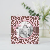 Cheetah Print Foto sjabloon Birthday Kaart (Staand voorkant)