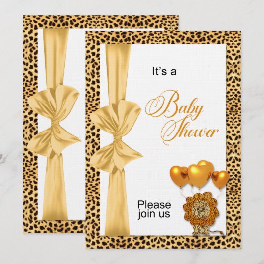 Cheetah Print Gender Neutral Baby shower Kaart (Voorkant / Achterkant)