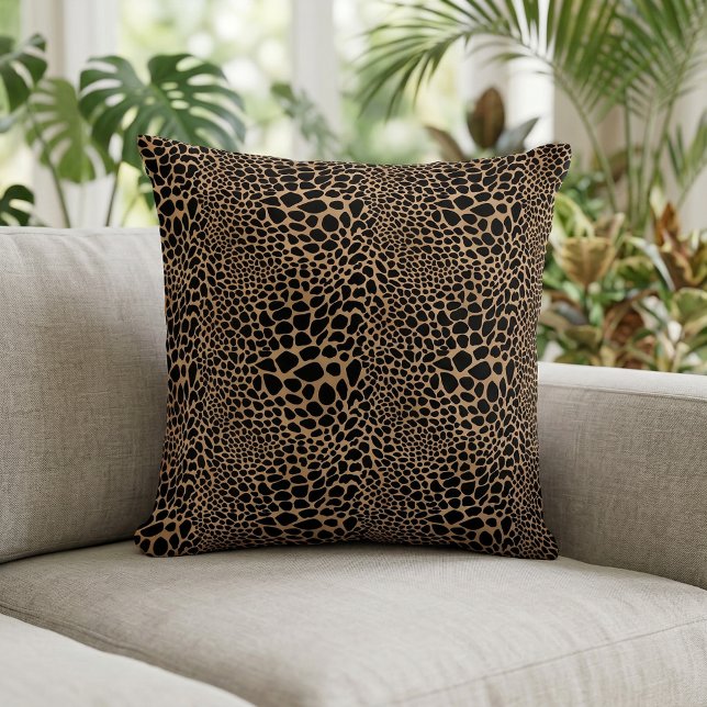 Cheetah Print Grote & Kleine Vlekken Sierkussen (Animal Print Pillow)