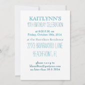 Cheetah Print Gymnastiek - turquoise Uitnodiging (Achterkant)