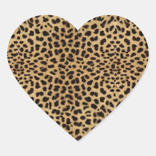 Cheetah Print Hart Sticker (Voorkant)