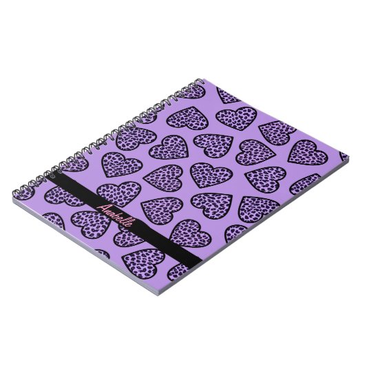 Cheetah print harten Notitieboek (Linkerzijde)