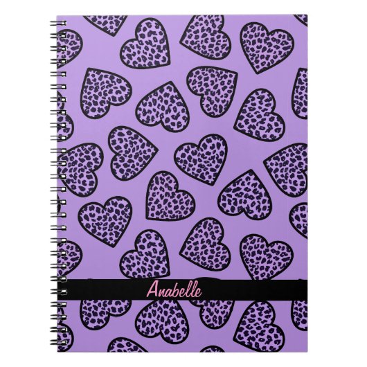 Cheetah print harten Notitieboek (Voorkant)