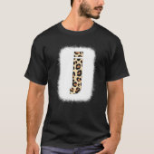 Cheetah Print Letter J Initiaal Letter J Leopard B T-shirt (Voorkant)