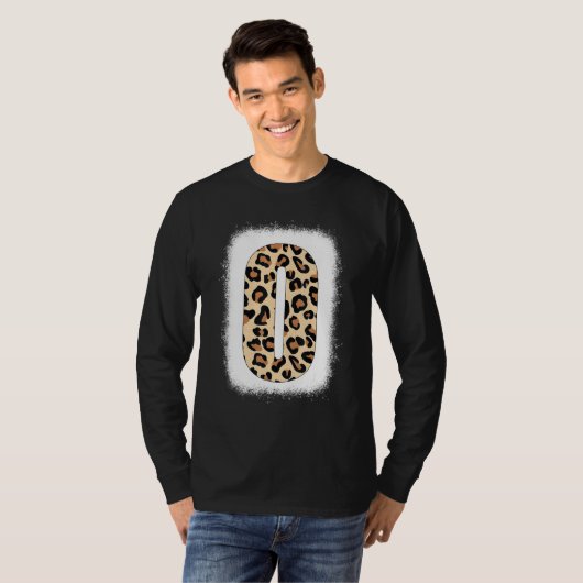 Cheetah Print Letter of Initiaal Letter of Leopard T-shirt (Voorkant volledig)