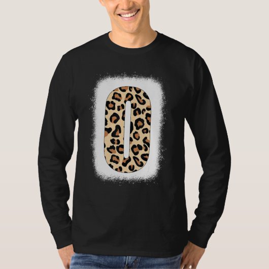 Cheetah Print Letter of Initiaal Letter of Leopard T-shirt (Voorkant)