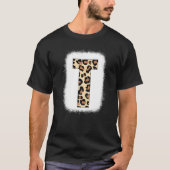 Cheetah Print Letter T Initiaal Letter T Leopard B T-shirt (Voorkant)