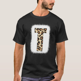 Cheetah Print Letter T Initiaal Letter T Leopard B T-shirt