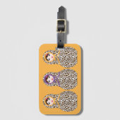 Cheetah Print Matryoshka Bagagelabel (Voorkant (verticaal))