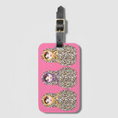 Cheetah Print Matryoshka Bagagelabel (Voorkant (verticaal))