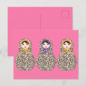 Cheetah Print Matryoshka Briefkaart (Voorkant / Achterkant)
