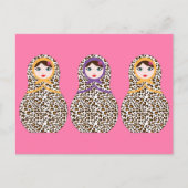 Cheetah Print Matryoshka Briefkaart (Voorkant)