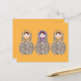 Cheetah Print Matryoshka Briefkaart