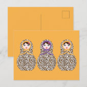 Cheetah Print Matryoshka Briefkaart (Voorkant / Achterkant)