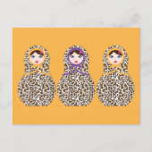 Cheetah Print Matryoshka Briefkaart (Voorkant)