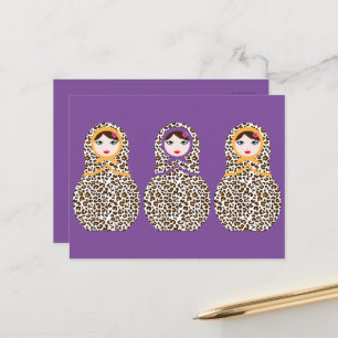 Cheetah Print Matryoshka Briefkaart