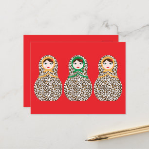 Cheetah Print Matryoshka Briefkaart