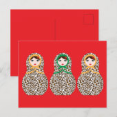 Cheetah Print Matryoshka Briefkaart (Voorkant / Achterkant)