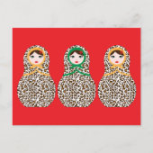 Cheetah Print Matryoshka Briefkaart (Voorkant)