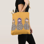 Cheetah Print Matryoshka Canvas tas (Dichtbij)