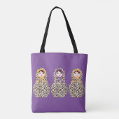 Cheetah Print Matryoshka Canvas tas (Achterkant)