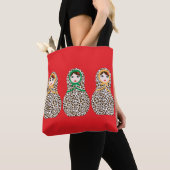 Cheetah Print Matryoshka Canvas tas (Dichtbij)