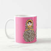 Cheetah Print Matryoshka Coffee Mok (Links)