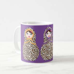 Cheetah Print Matryoshka Coffee Mok