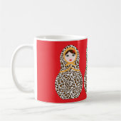 Cheetah Print Matryoshka Coffee Mok (Links)