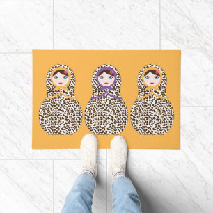 Cheetah Print Matryoshka Doormat Deurmat