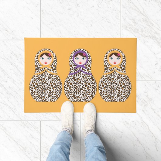 Cheetah Print Matryoshka Doormat Deurmat (Binnen)